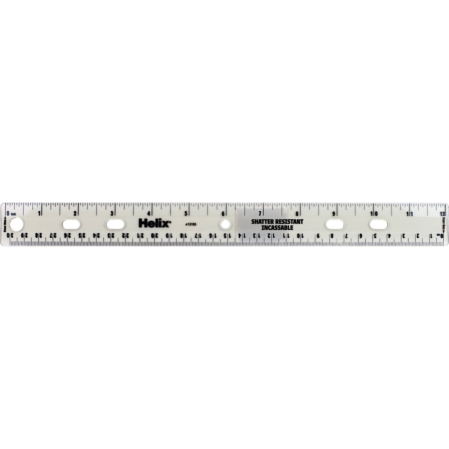 Shatter Resistant Ringbinder Ruler 12" / 30cm, Pack of 25