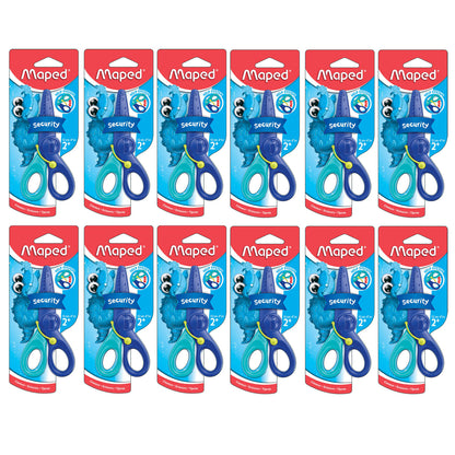 Kidicut Spring-Assisted Plastic Safety Scissors, 4.75", Pack of 12