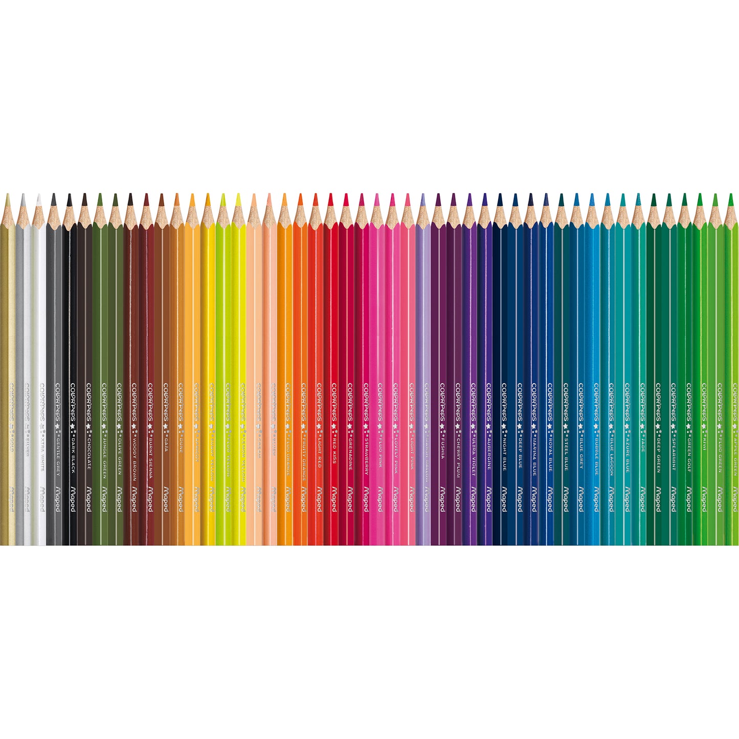 Color'Peps Triangular Colored Pencils, Assorted Colors, 48 Per Pack, 2 Packs