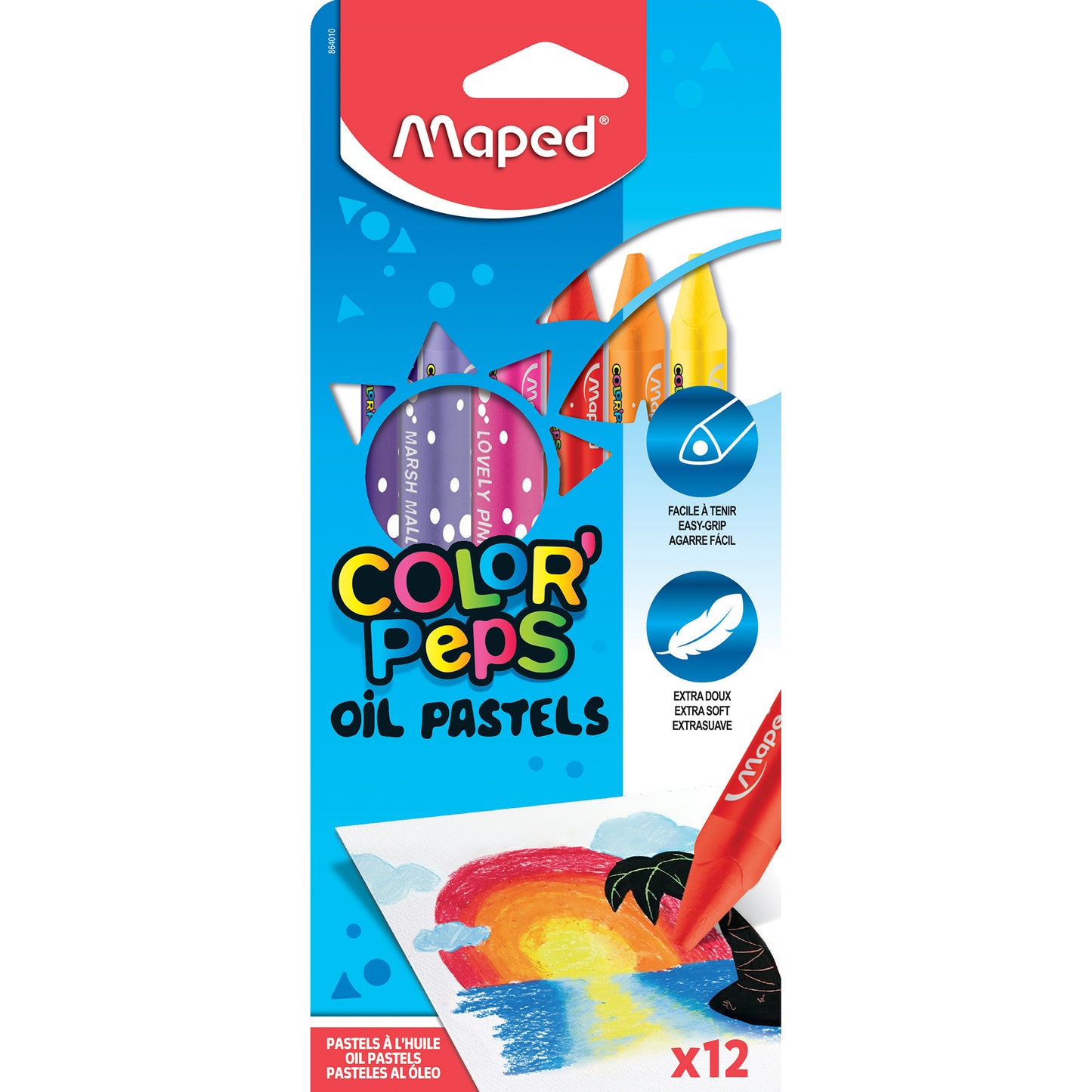 Color'Peps Triangular Oil Pastels, Pack of 12