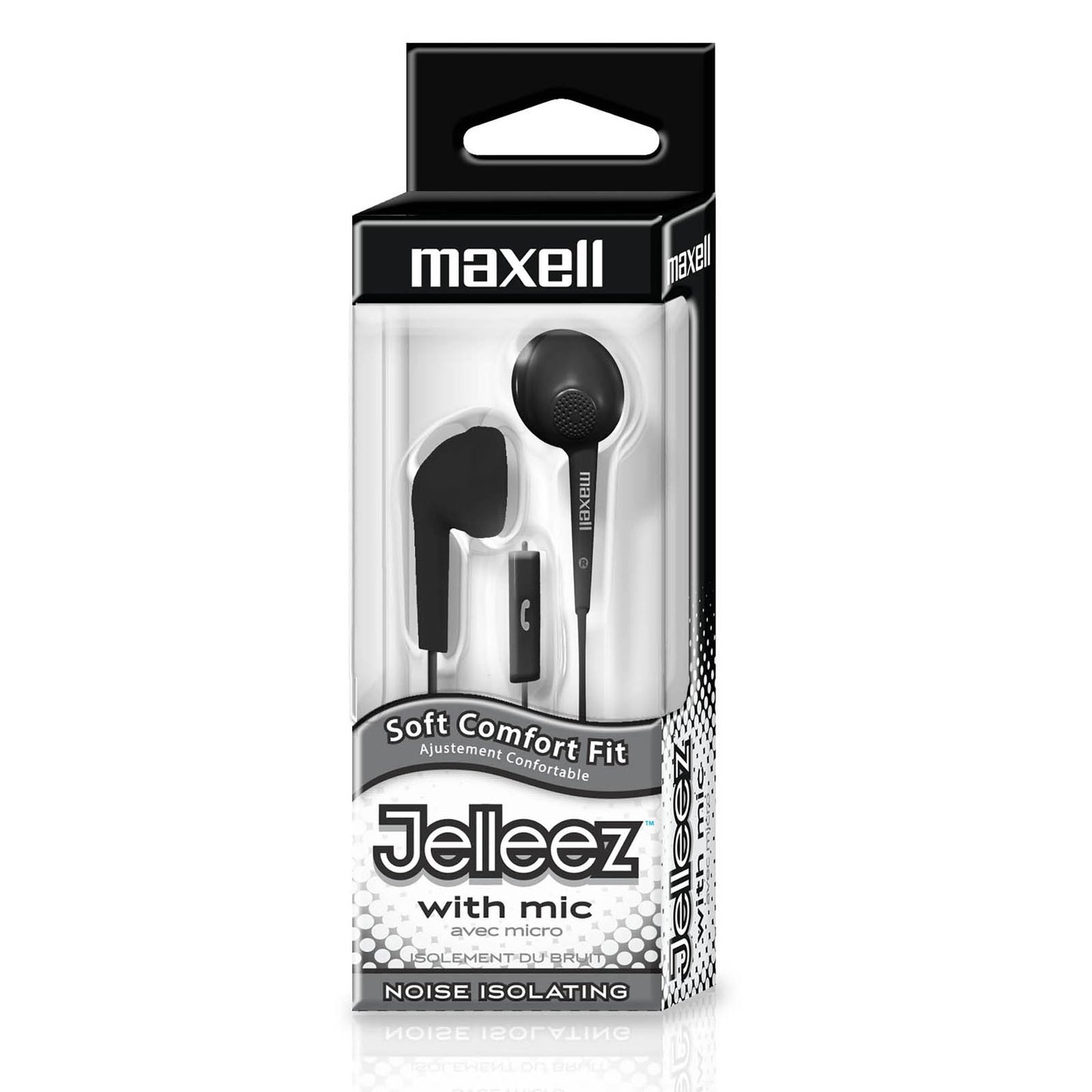 Jelleez™ Soft Earbuds with Mic, Black