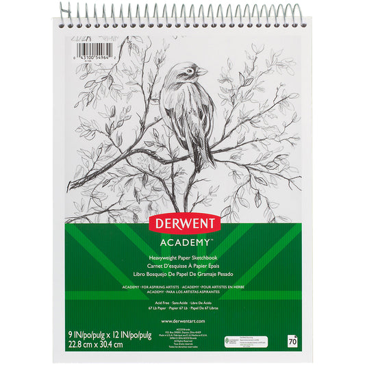 Derwent Academy™ Wirebound Sketchbook 9" x 12", 70CT