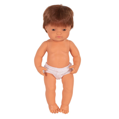 Anatomically Correct 15" Baby Doll, Caucasian Boy, Red Hair