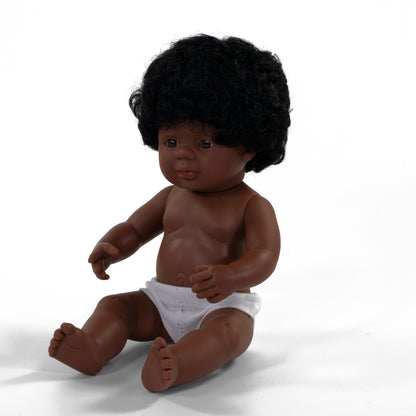 Anatomically Correct 15" Baby Doll, African-American Girl