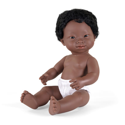 Anatomically Correct 15" Baby Doll, Down Syndrome African-American Boy