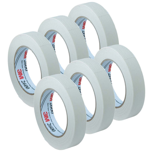 Masking Tape, 1 in x 60 yds, White, 6 Rolls