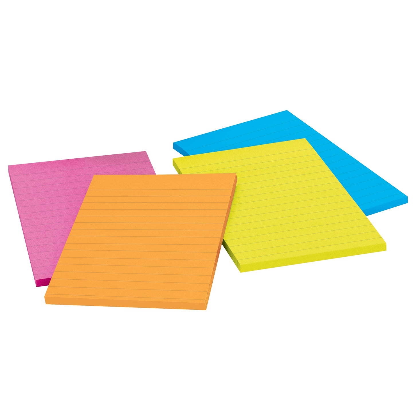 Super Sticky Notes, 4" x 6", Rio de Janeiro Collection, Lined, 4 Pads/Pack, 2 Packs