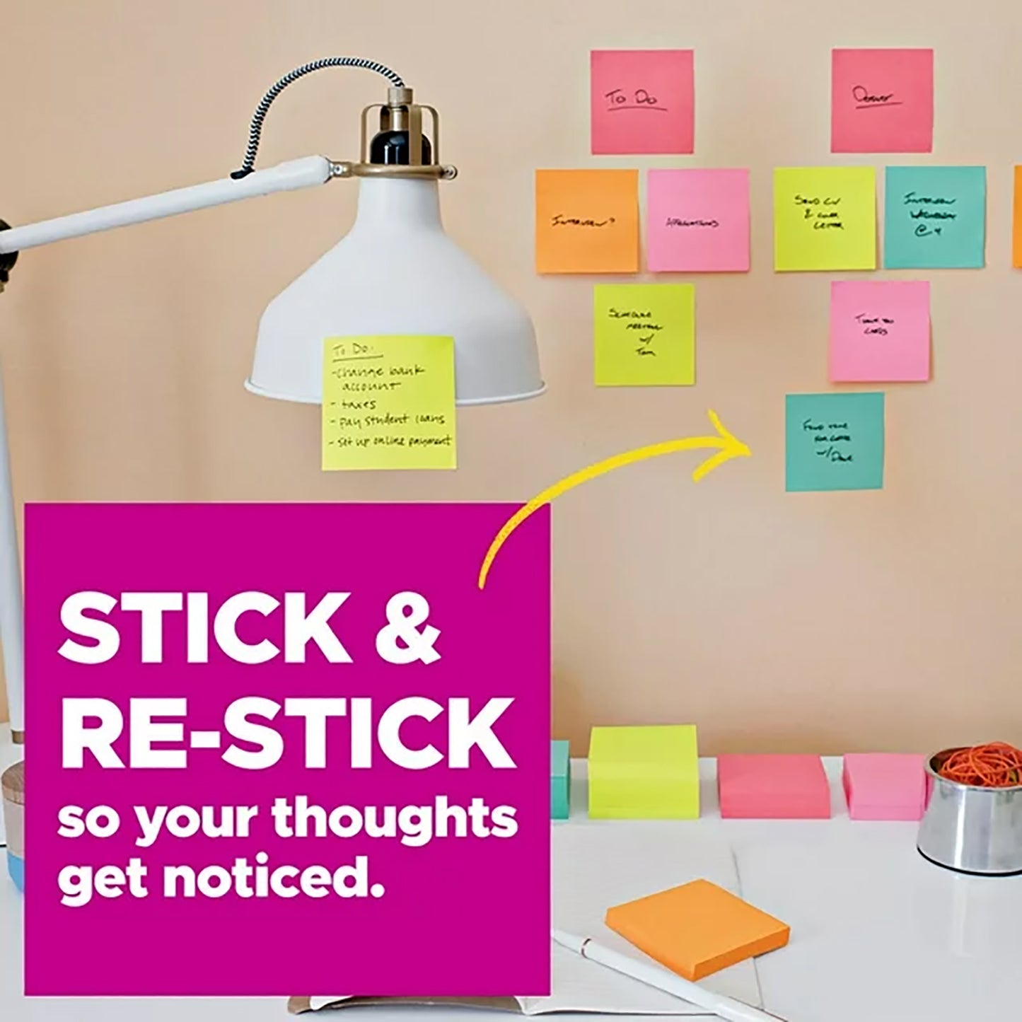 Super Sticky Dispenser Pop-up Notes, 3 in x 3 in, Playful Primaries Collection, 10 Pads