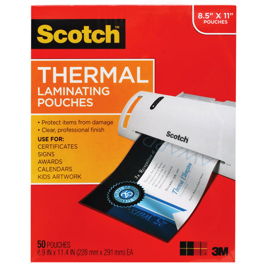 Thermal Laminating Pouches, Letter Size, 50 Per Pack, 2 Packs