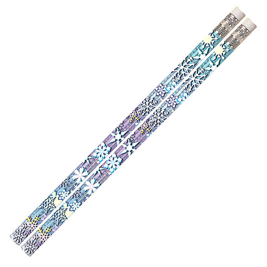 Snowflake Glitters Motivational Pencils, Pack of 12