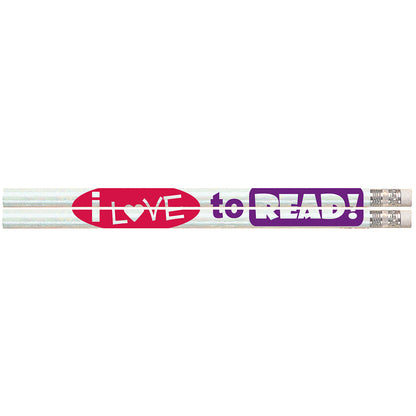 I Love to Read! Pencils, 12 Per Pack, 12 Packs