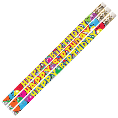 Birthday Bash Motivational/Fun Pencils, 12 Per Pack, 12 Packs