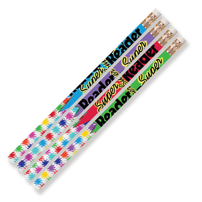 Super Reader Motivational Pencils, 12 Per Pack, 12 Packs
