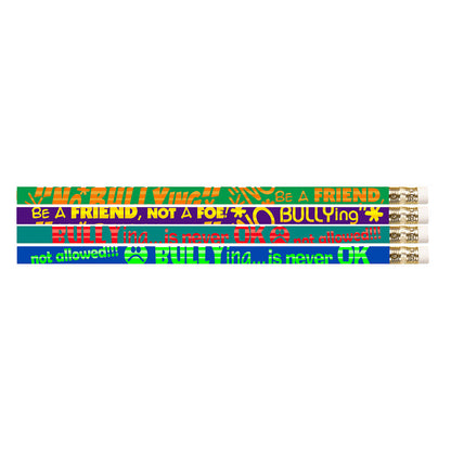 No Bullying Motivational Pencils, 12 Per Pack, 12 Packs