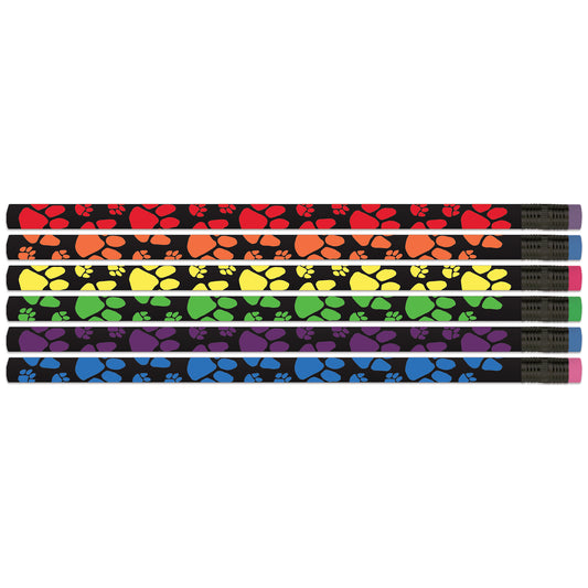 Neon Paws Pencils, Pack of 12