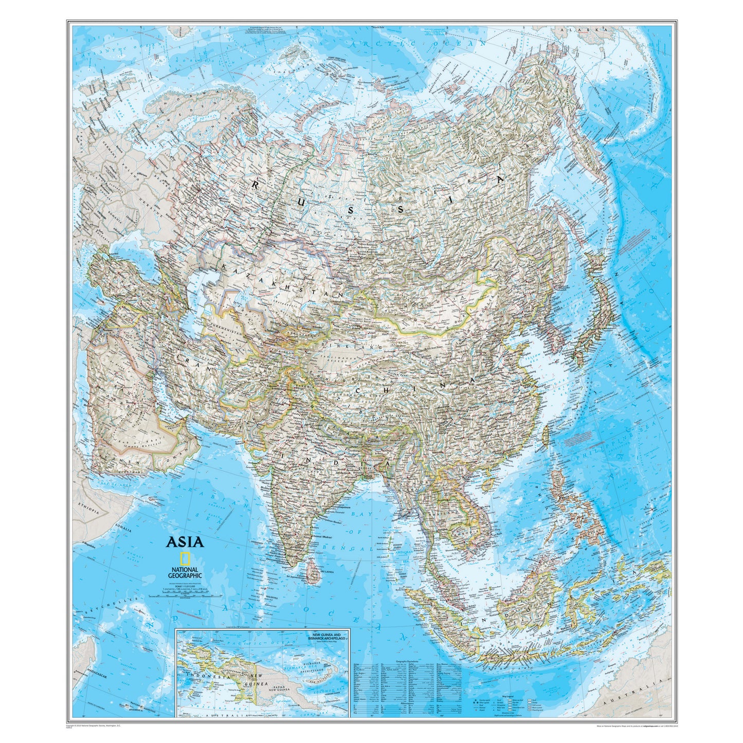 Asia Classic Map, Laminated
