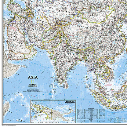 Asia Wall Map, 34" Width, 38" Length