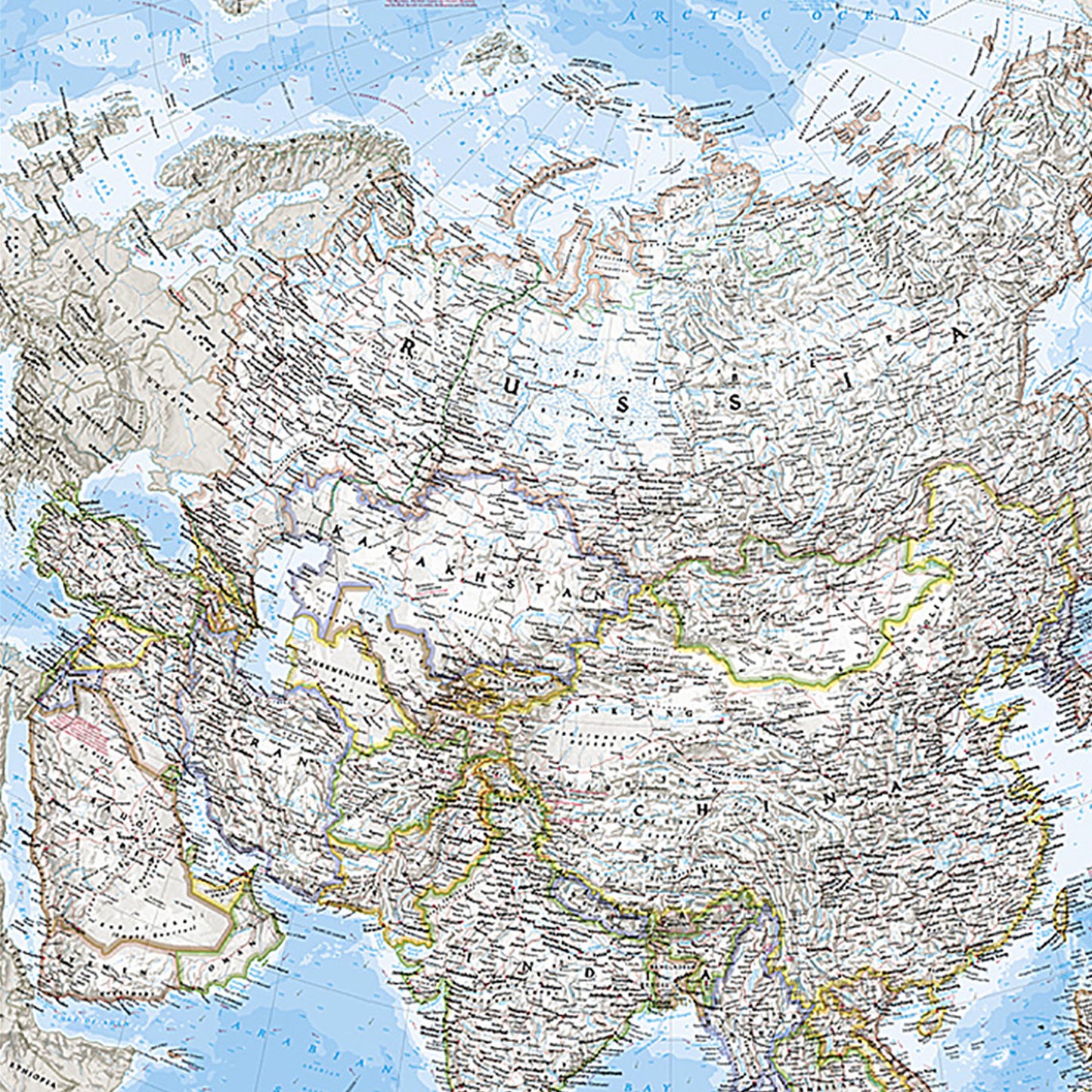 Asia Wall Map, 34" Width, 38" Length