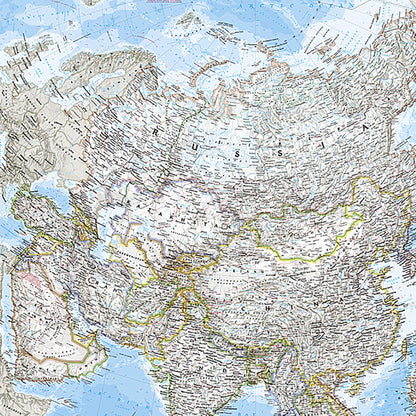 Asia Wall Map, 34" Width, 38" Length