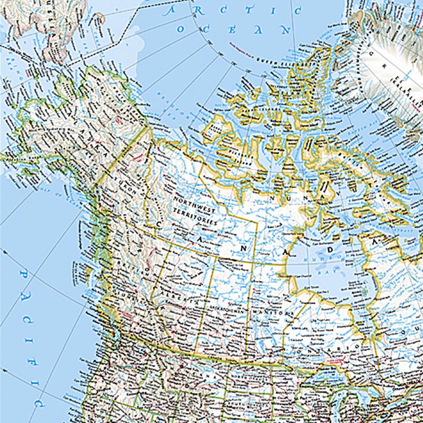 North America Wall Map, 24" Width, 30" Length