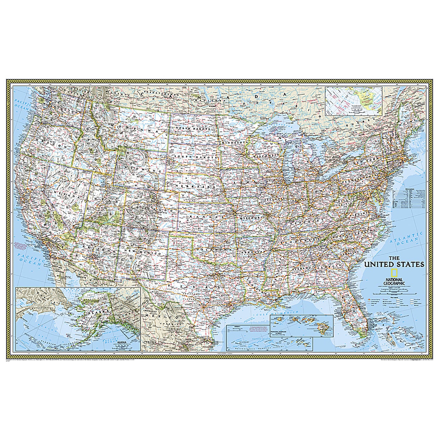 World and United States Classic, Poster Size, Map Pack Bundle, 36" x 24"