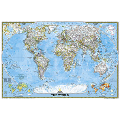 World and United States Classic, Poster Size, Map Pack Bundle, 36" x 24"