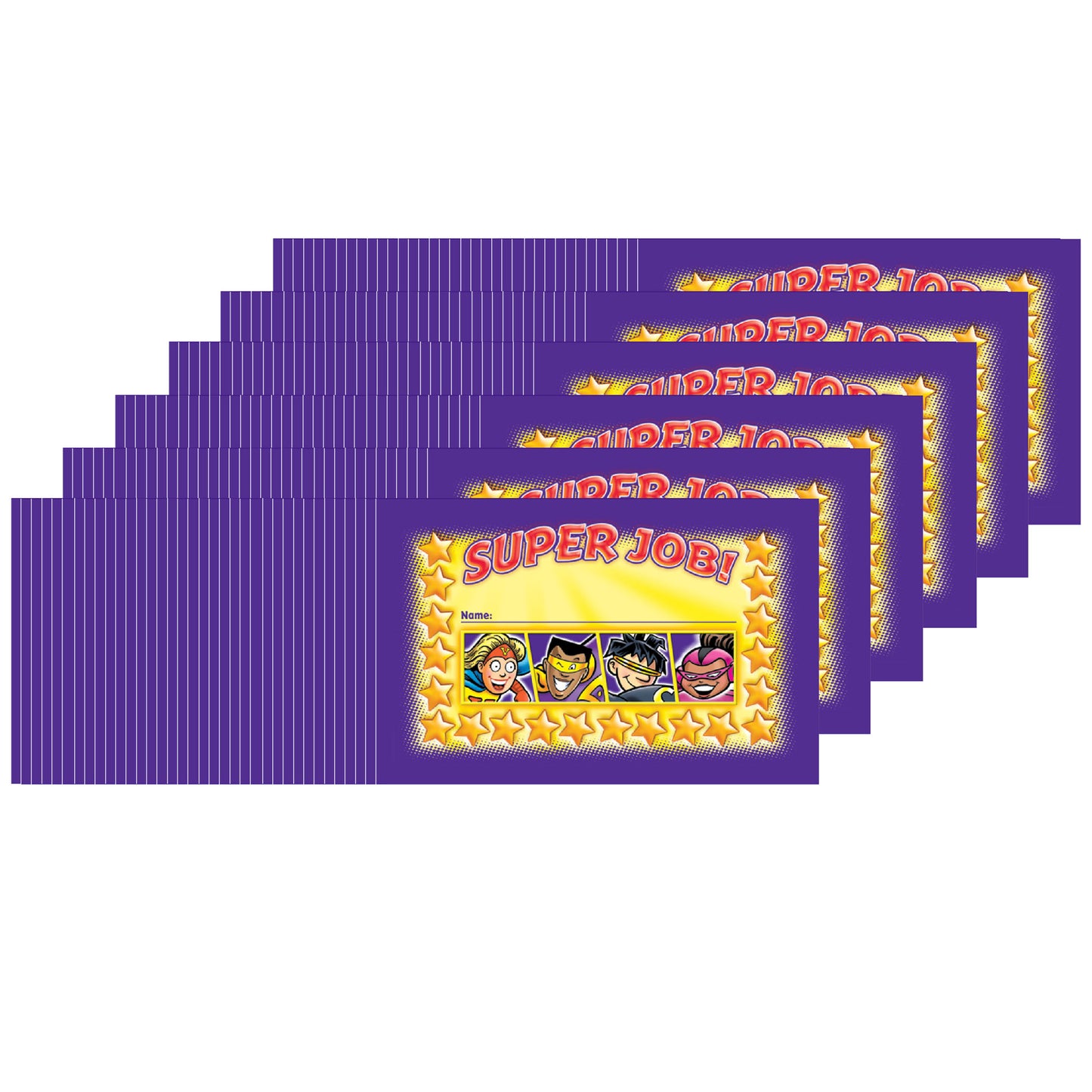 Superheroes SUPER JOB Punch Cards, 36 Per Pack, 6 Packs