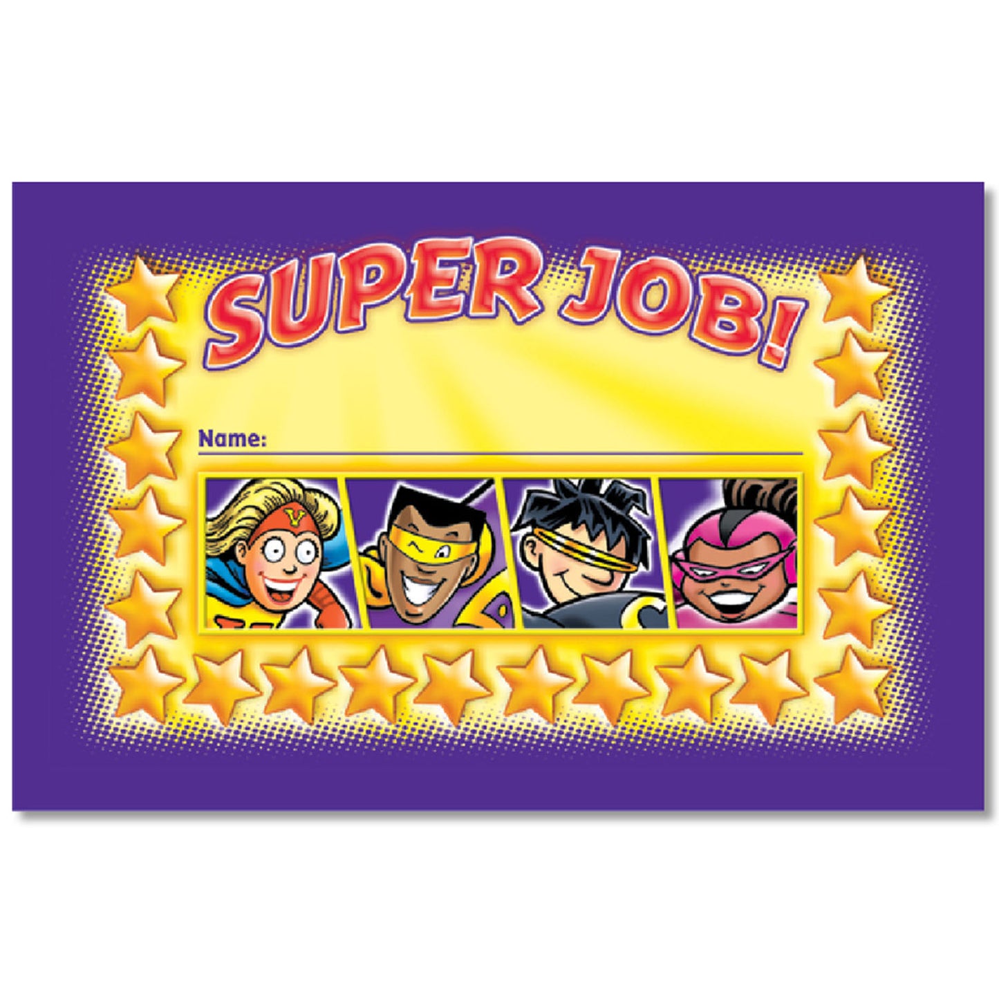 Superheroes SUPER JOB Punch Cards, 36 Per Pack, 6 Packs