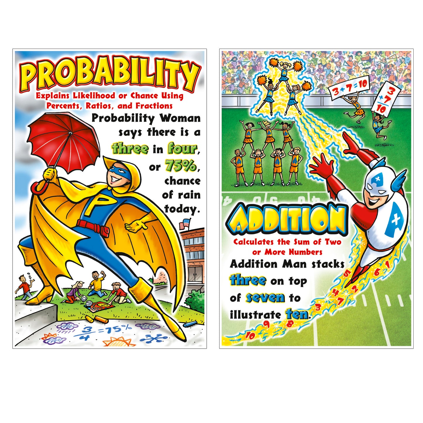 Math Superheroes Bulletin Board Set, 2 Sets