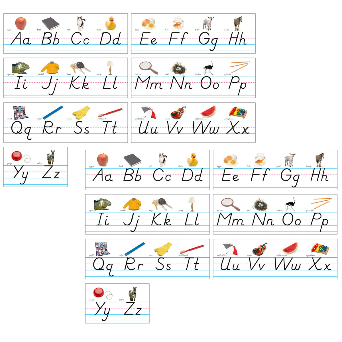 Alphabet In Line Photo & Modern Manuscript Alphabet Lines Bulletin Board Set, 2 Sets ...