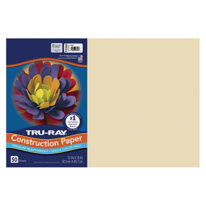 CONSTRUCTION PAPER, 12" X 18", 50 SHEETS - IVORY