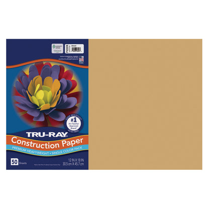 CONSTRUCTION PAPER, 12" X 18", 50 SHEETS - ALMOND