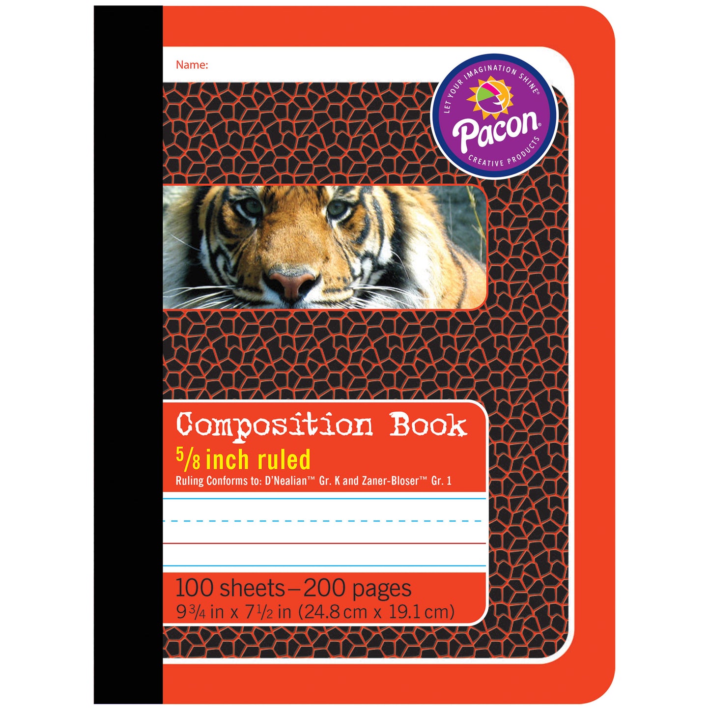 Primary Composition Book, Book Bound, D'Nealian/Zaner-Bloser, 5/8" x 5/16" x 5/16" Ruled, 9-3/4" x 7-1/2", 100 Sheets