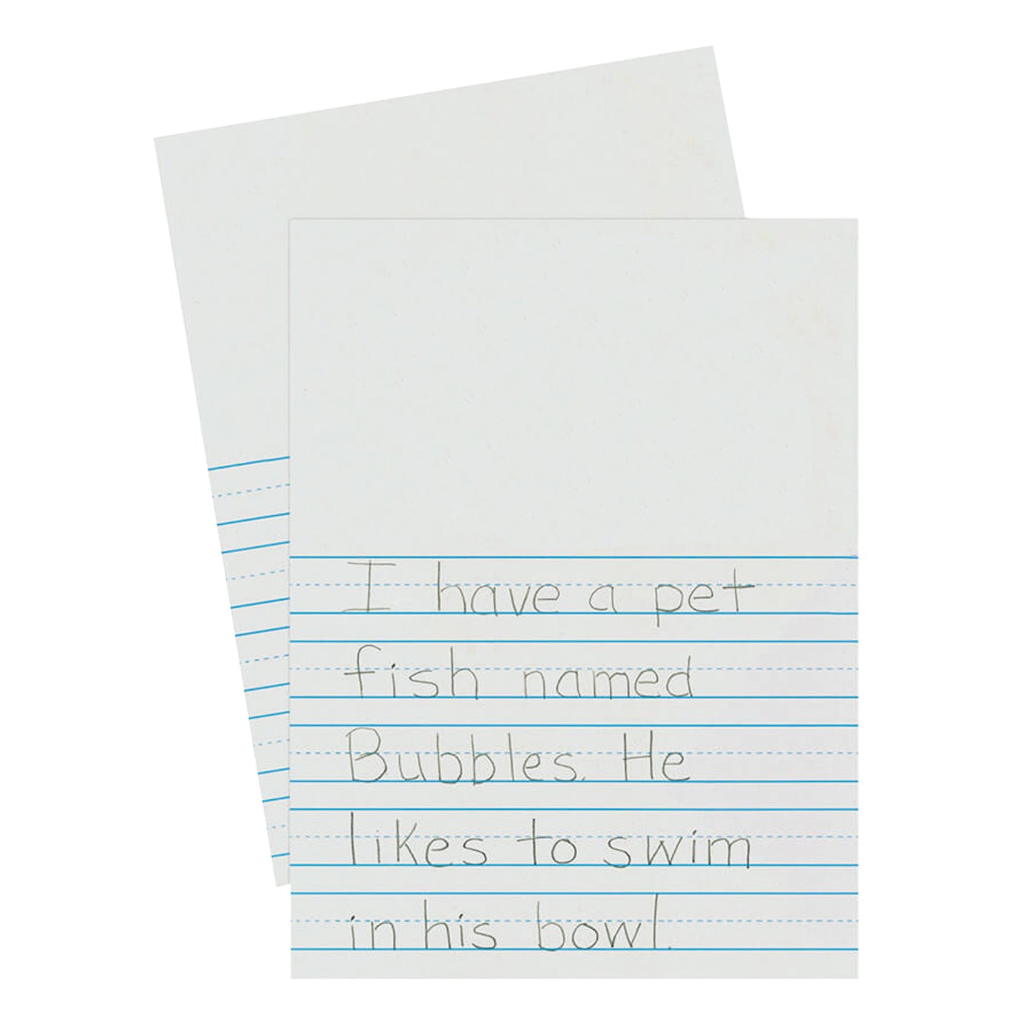 Newsprint Handwriting Paper, Picture Story, 7/8" x 7/16" x 7/16" Ruled Short, 9" x 12", 500 Sheets