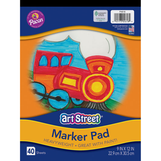 Marker Pad, White, 9" x 12", 40 Sheets