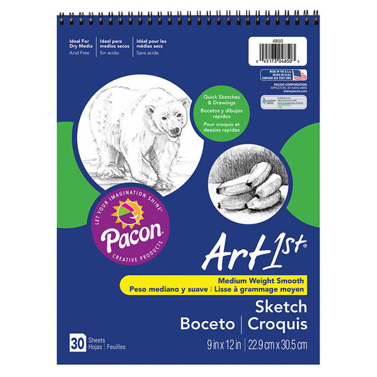 Sketch Book, Standard Weight, 9" x 12", 30 Sheets