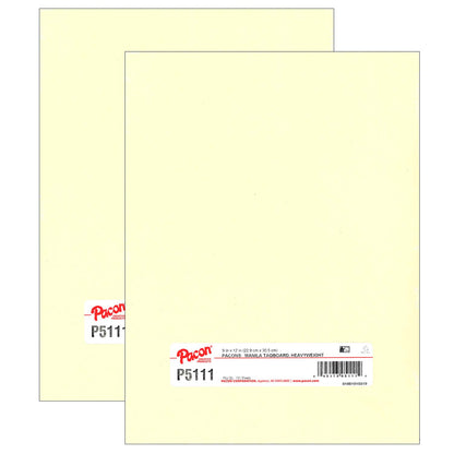 Heavyweight Tagboard, Manila, 9" x 12", 100 Sheets Per Pack, 2 Packs