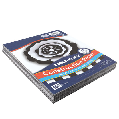 Premium Construction Paper, Black & White, 9" x 12", 144 Sheets