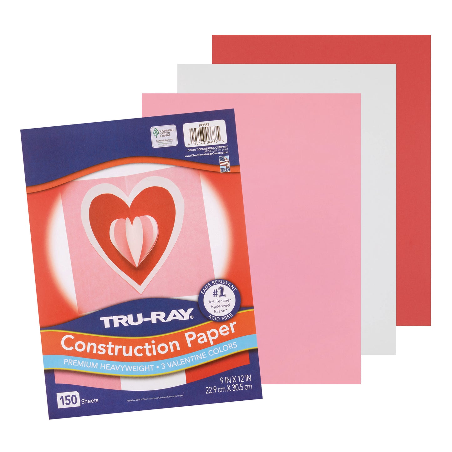 Construction Paper Valentine Assortment, 9" x 12", 150 Sheets