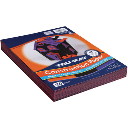 Construction Paper Halloween, Black, Orange, Purple, 9" x 12", 150 Sheets Per Pack, 3 Packs