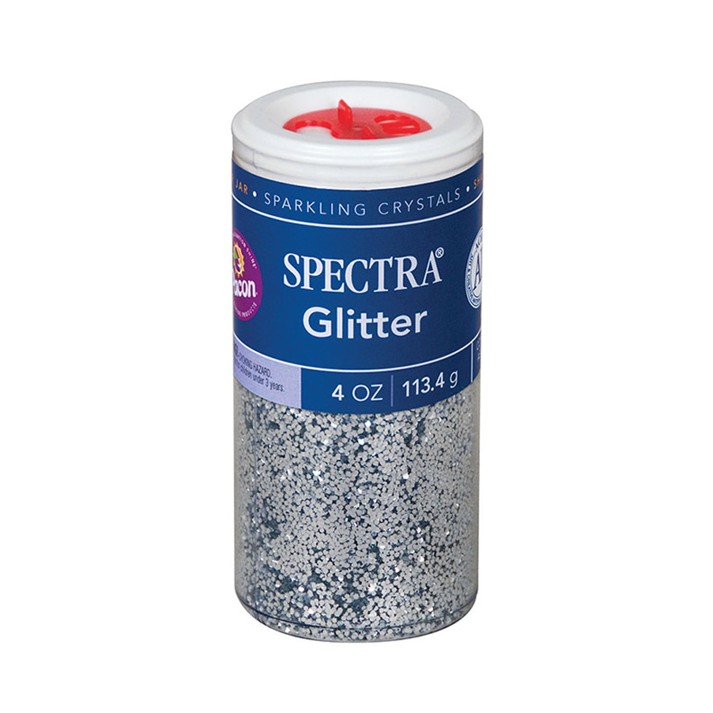 Glitter, Silver, 4 oz. Jars, 6 Jars