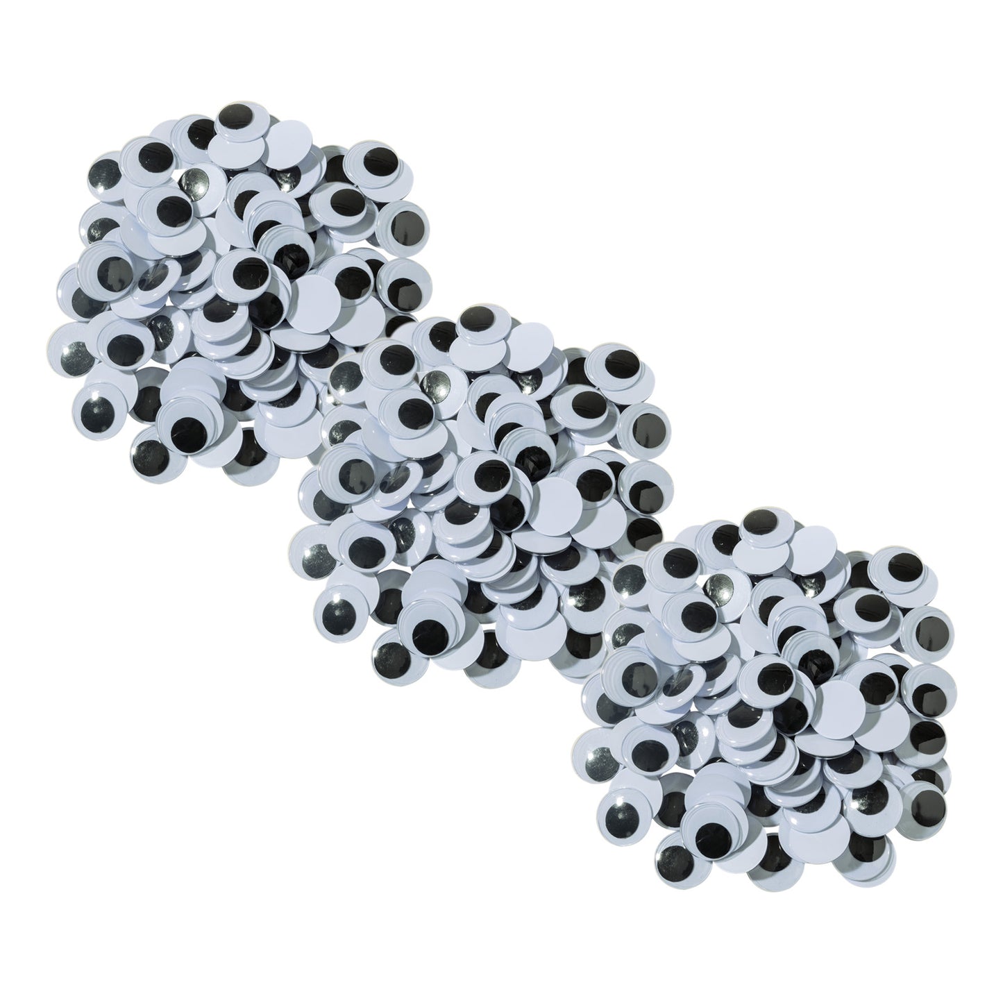 Wiggle Eyes, Black, 20 mm, 100 Per Pack, 3 Packs