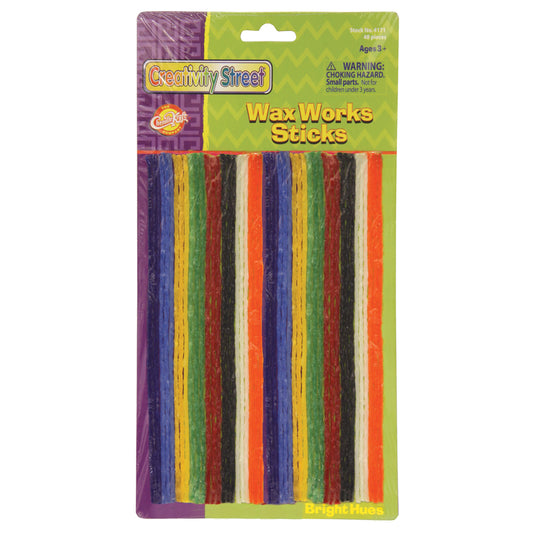 Wax Works® Sticks, Assorted Bright Hues, 8", 48 Pieces