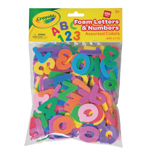 Foam Letters & Numbers, Assorted Colors, 266 Pieces