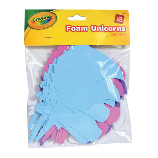 Foam Unicorn, Assorted Colors, 6", 20 Pieces