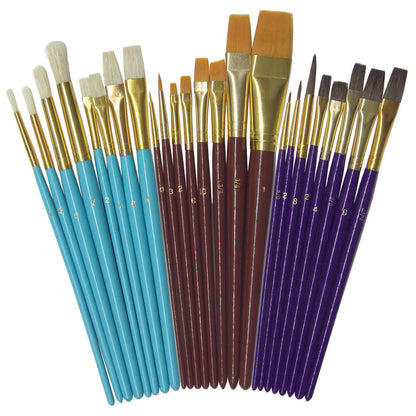 Deluxe Brush Assortment, Assorted Colors & Sizes, 24 Brushes