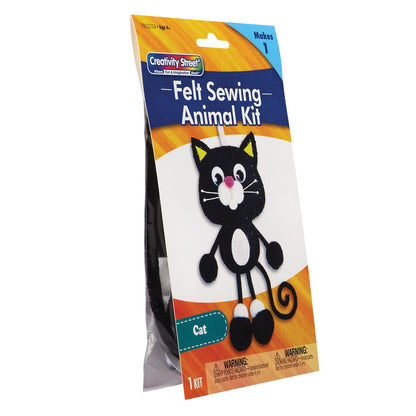 Felt Sewing Animal Kit, Cat, 4" x 10.25" x 1", 6 Kits