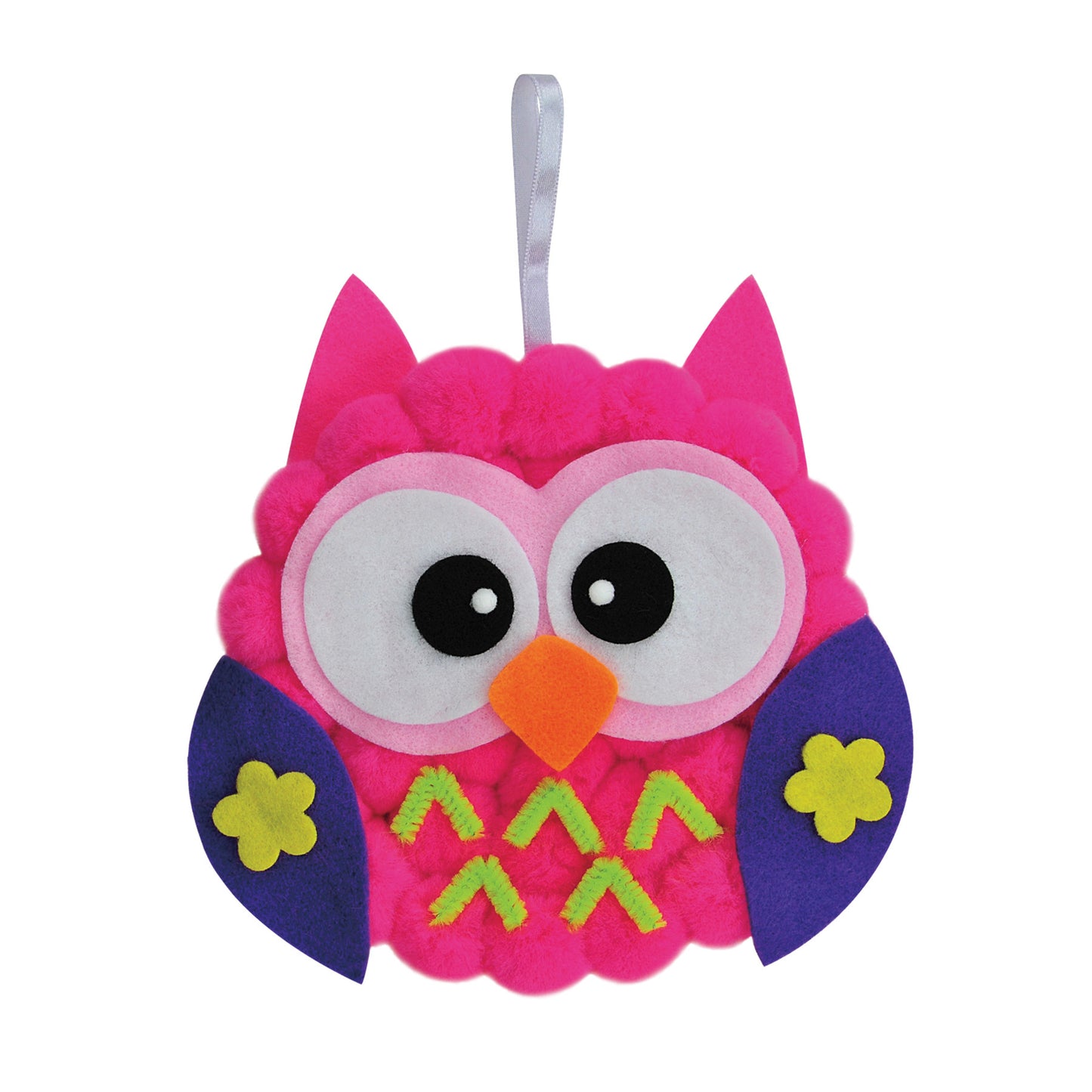 Pom Pon Animal Plate Kit, Owl, 7" x 8" x 1", 6 Kits