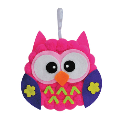 Pom Pon Animal Plate Kit, Owl, 7" x 8" x 1", 6 Kits