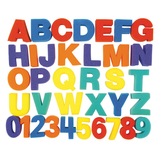 Paint Sponges, Letters & Numbers Set, 3", 36 Pieces